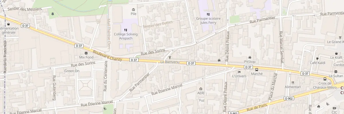 Plan du 101 Rue Parmentier à Montreuil