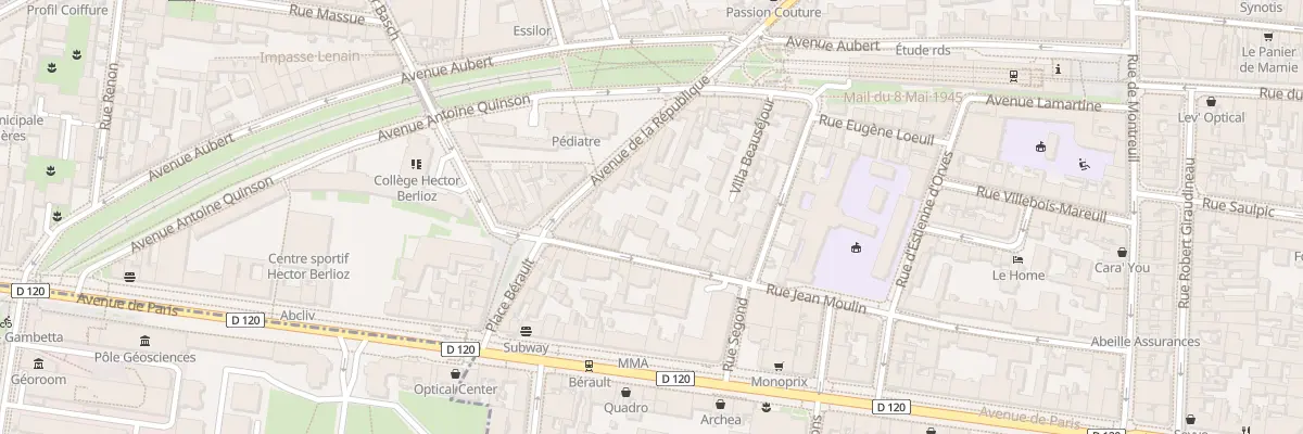 Plan du 28B Rue Jean Moulin à Vincennes