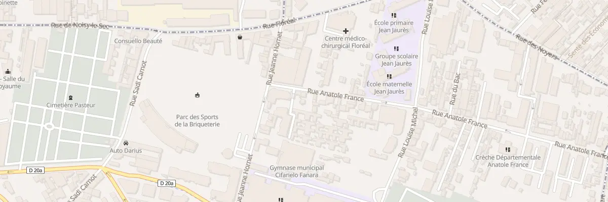 Plan du 12 Rue Anatole France à Bagnolet