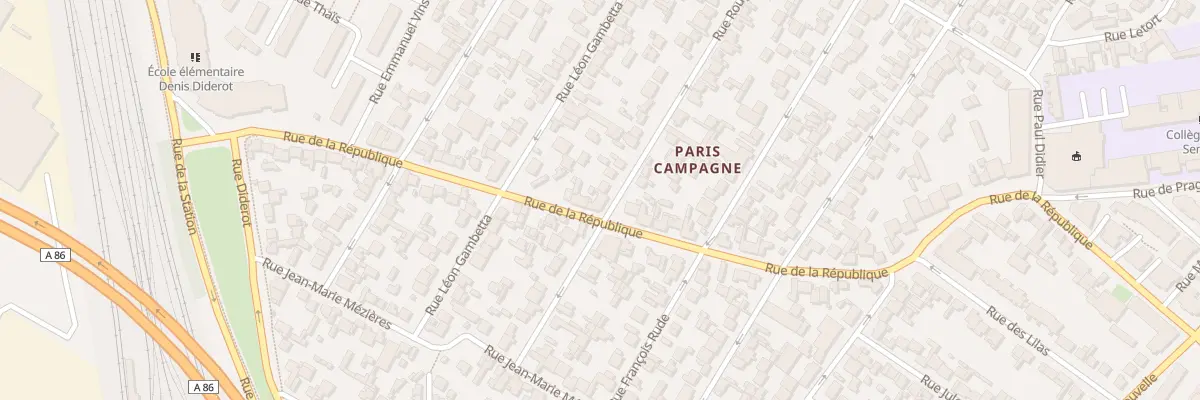 Plan du 208 Rue De La Republique à Drancy