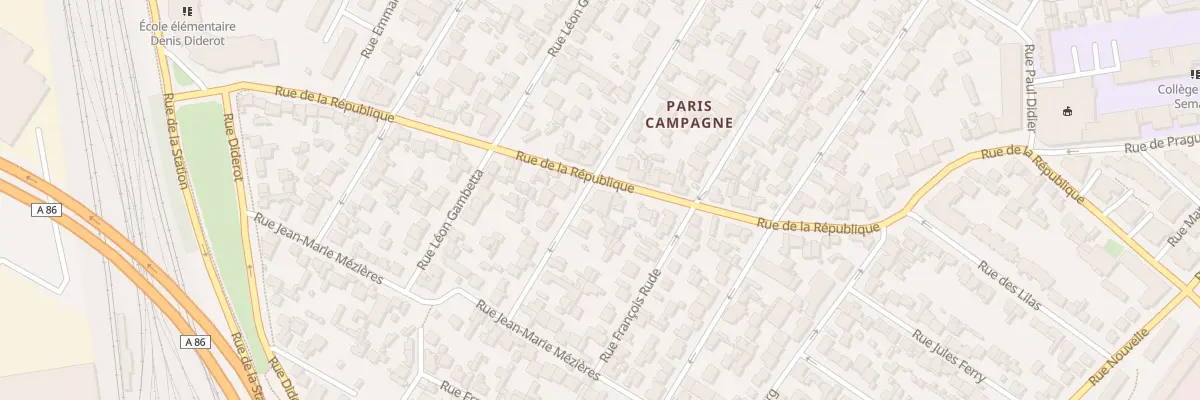 Plan du 89 Rue Rouget de l’Isle à Drancy