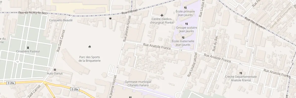 Plan du 16 Rue Anatole France à Bagnolet