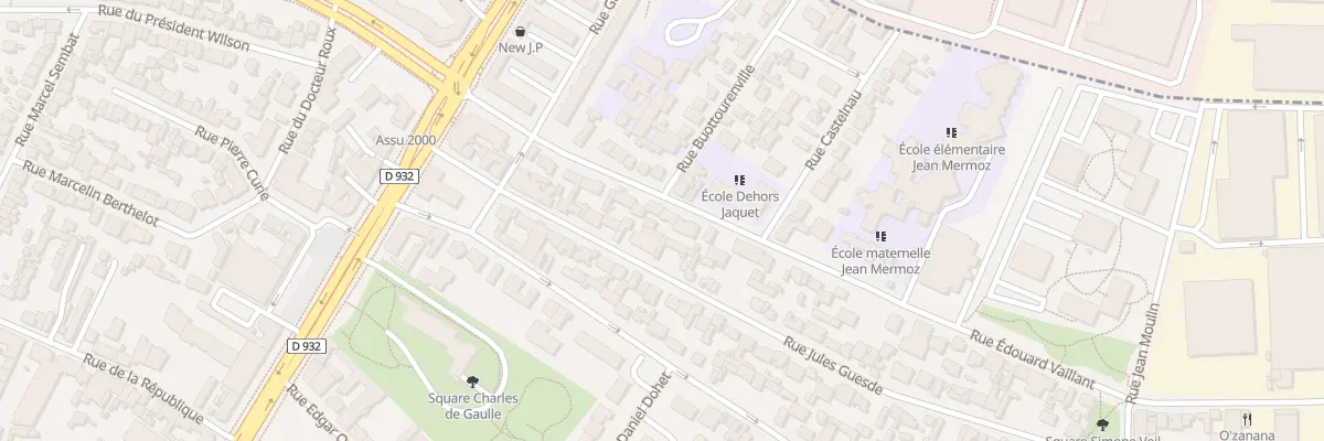 Plan du 12 Rue Edouard Vaillant au Bourget