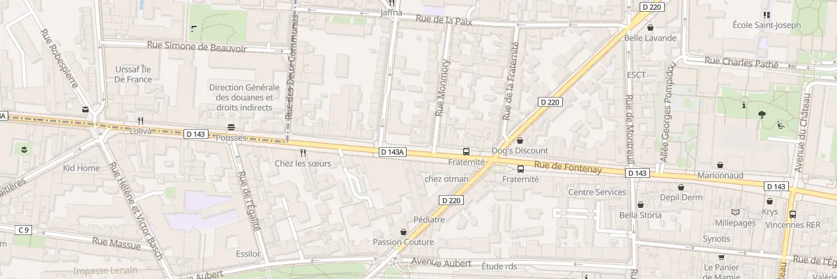 Plan du 216 Rue de Fontenay à Vincennes