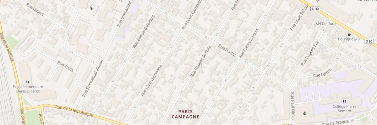 Plan du 52 Rue Rouget de l’Isle à Drancy