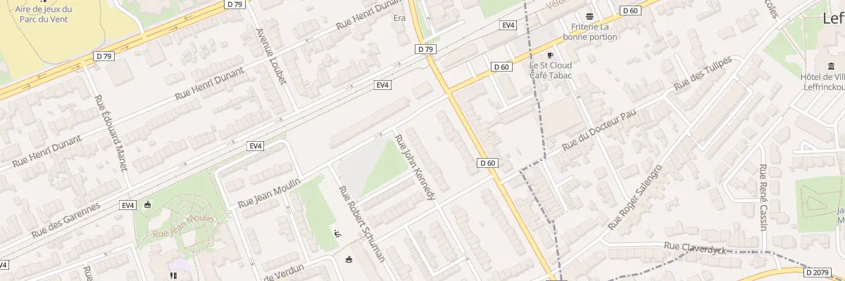 Plan du 180 Rue John Kennedy à Dunkerque