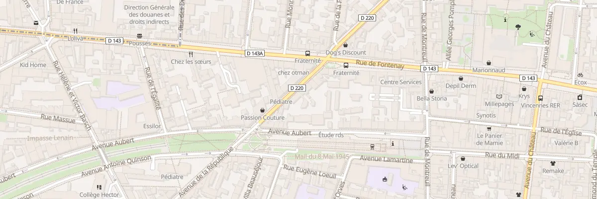 Plan du 30 Av de la République à Vincennes