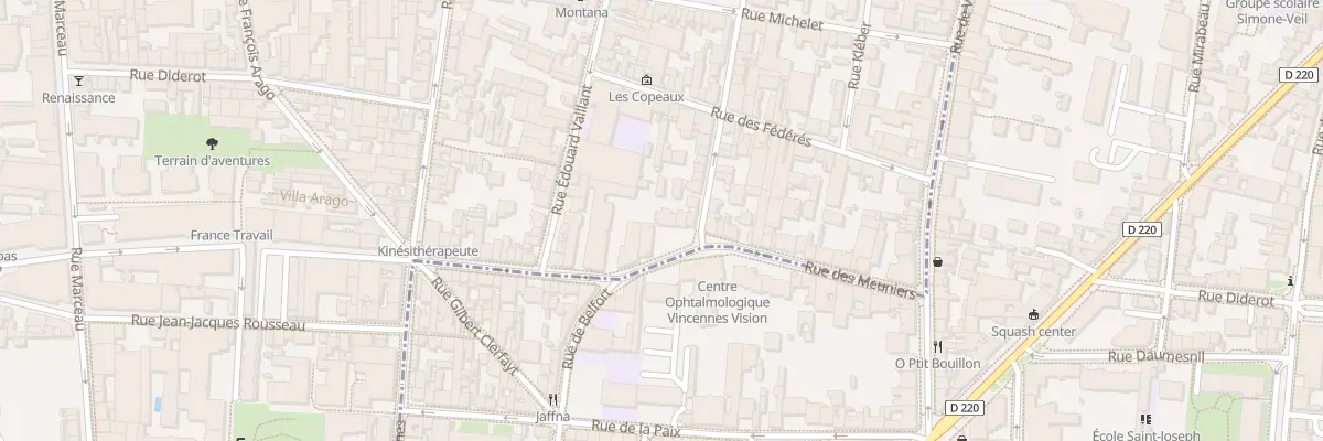 Plan du 38 Rue des Meuniers à Montreuil