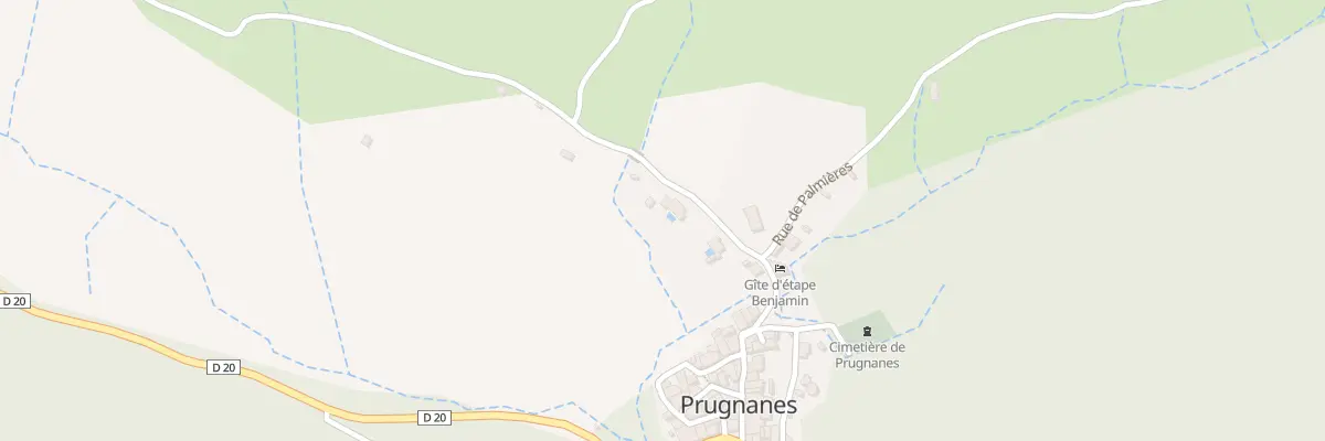 Plan de la Rue du Camp de la Foun à Prugnanes