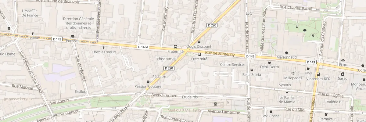 Plan du 38 Av de la République à Vincennes