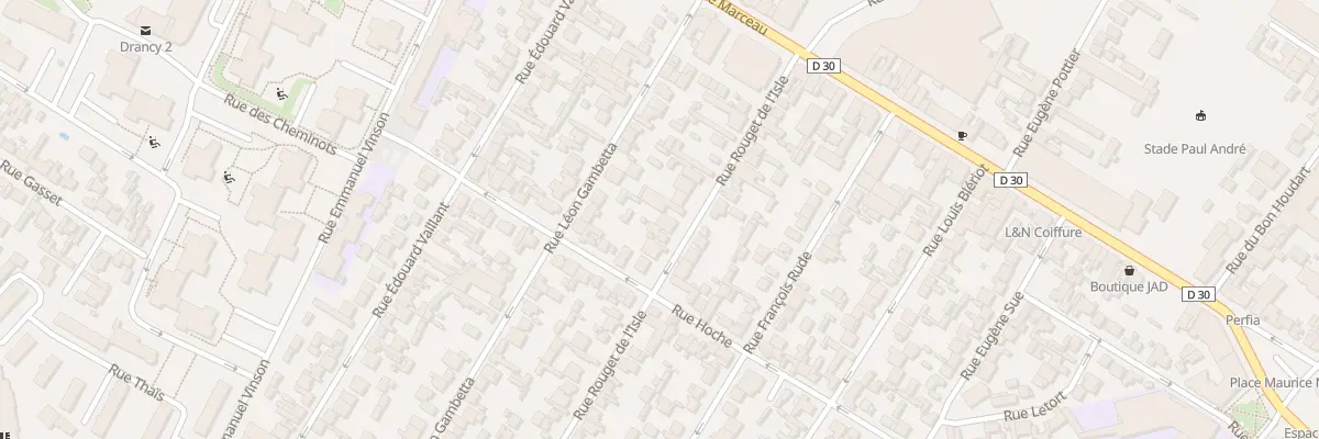 Plan du 30 Rue Rouget de l’Isle à Drancy