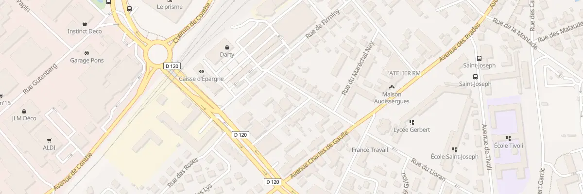 Plan du 13 Rue Docteur Emile Roux à Aurillac