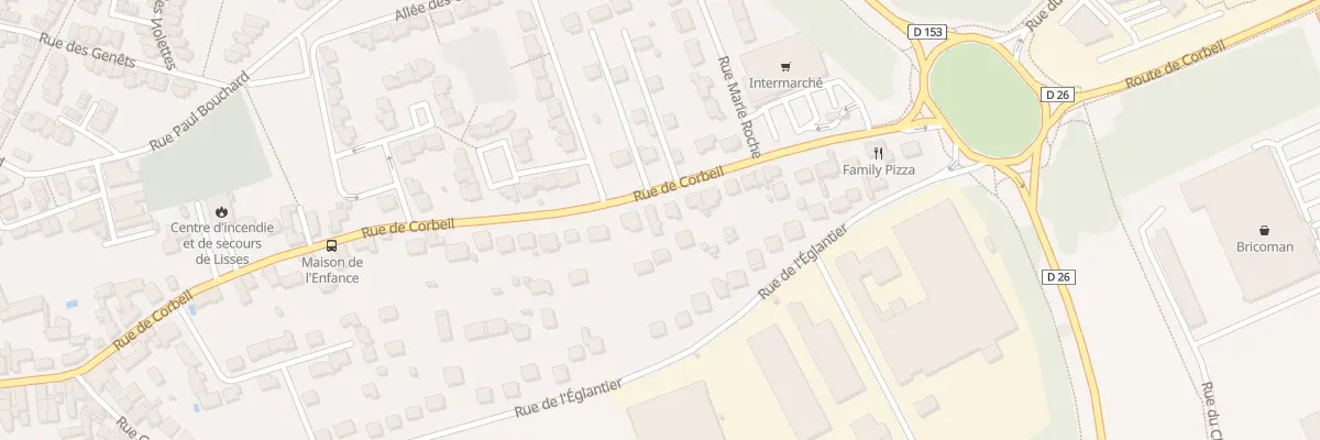 Plan de la Rue de Corbeil à Lisses
