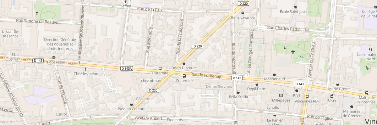 Plan du 44 Av de la République à Vincennes