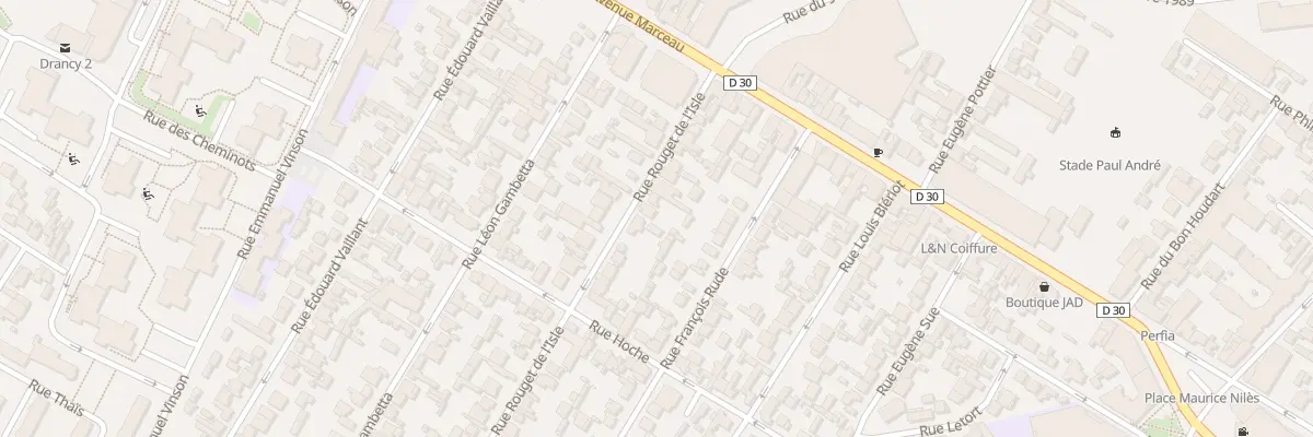 Plan du 21 Rue Rouget de l’Isle à Drancy