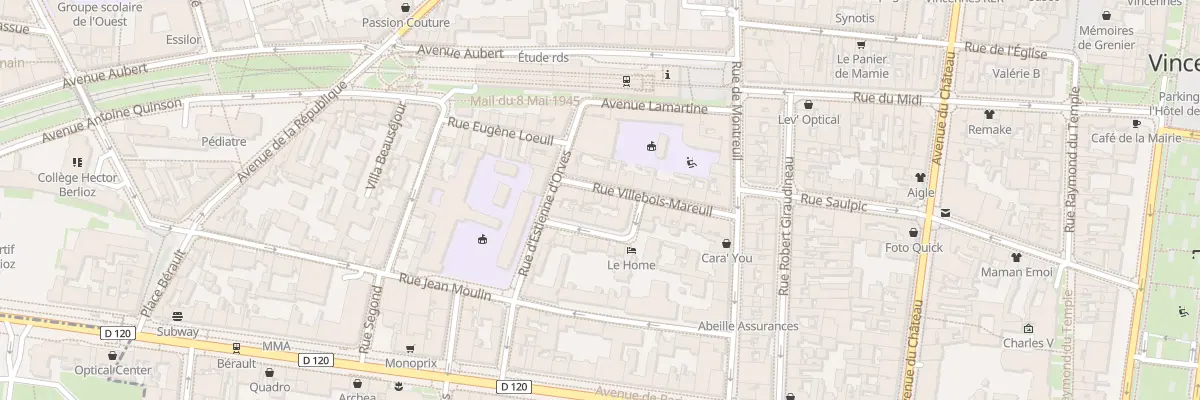 Plan du 15 Rue Villebois Mareuil à Vincennes