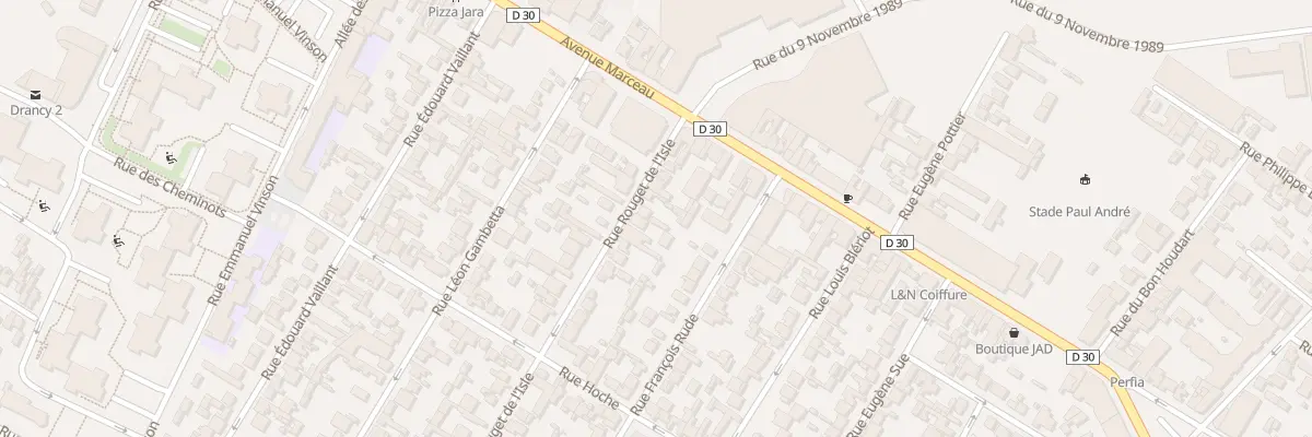 Plan du 11T Rue Rouget de l’Isle à Drancy