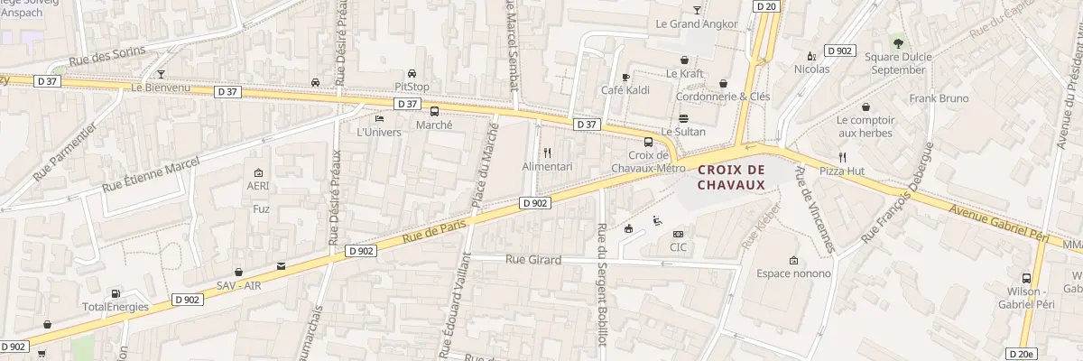 Plan du 2 Pl du Marché à Montreuil