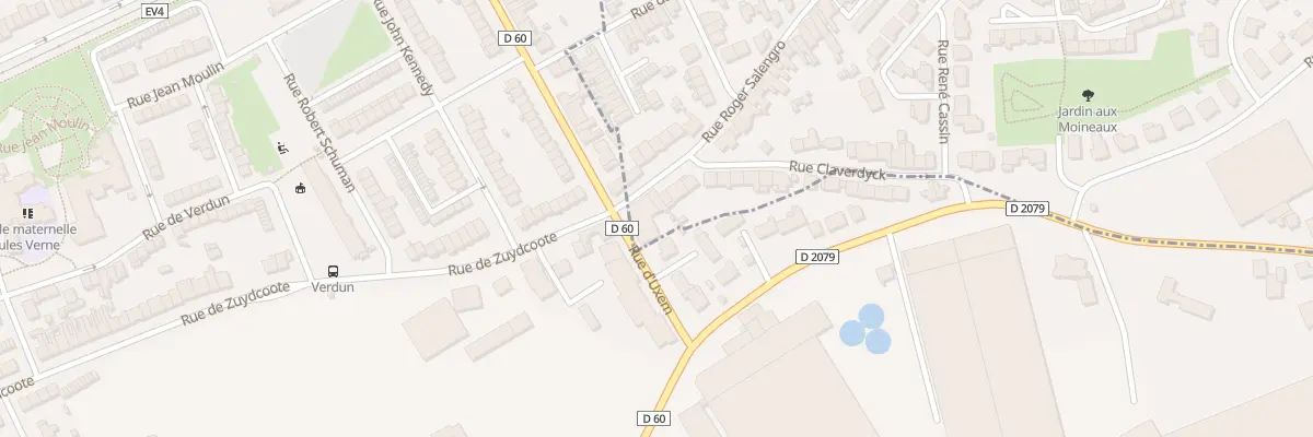 Plan du 2 Rue Roger Salengro à Leffrinckoucke