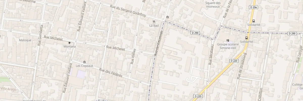 Plan du 2 Rue Michelet à Montreuil
