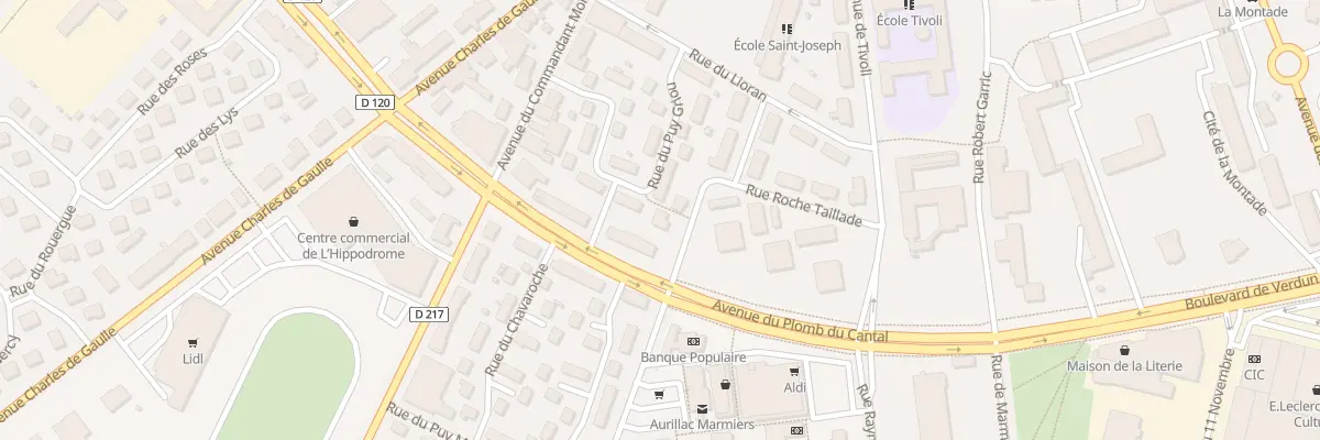 Plan du 3 Rue du Puy Violent à Aurillac