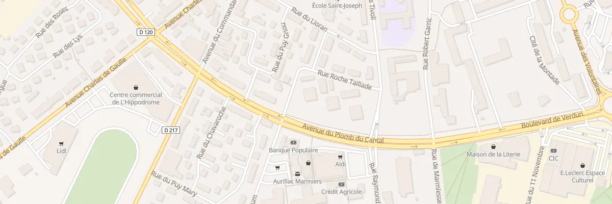 Plan du 12 Rue Roche Taillade à Aurillac