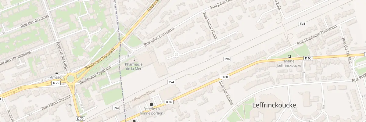 Plan du 150 Rue Maxence Vandermeersch à Leffrinckoucke
