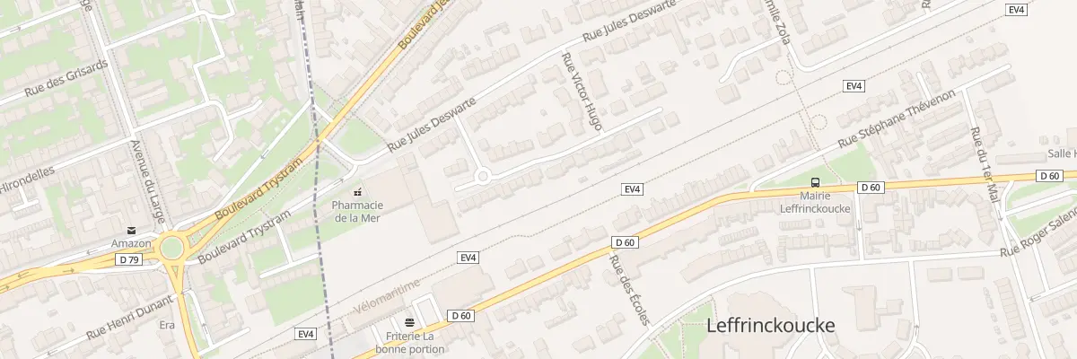 Plan du 186 Rue Maxence Vandermeersch à Leffrinckoucke