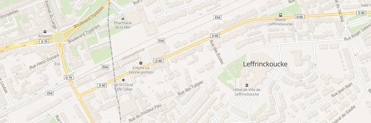 Plan du 180 Rue des Anciens Combattants à Leffrinckoucke
