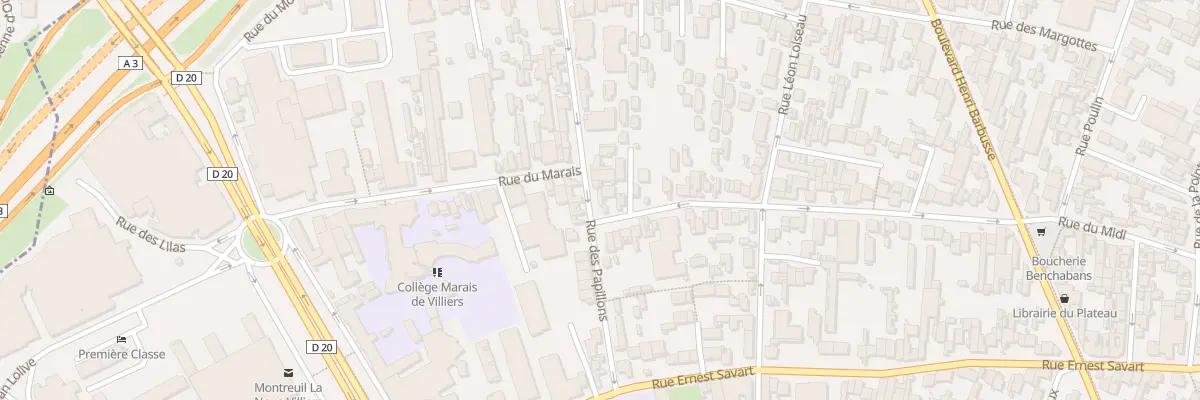 Plan du 1 Rue du Midi à Montreuil