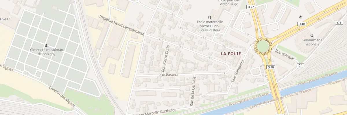 Plan du 5 Rue Pierre Curie à Bobigny