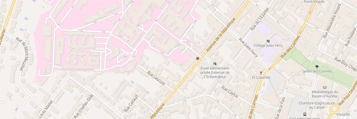 Plan du 58 Av de la République à Aurillac
