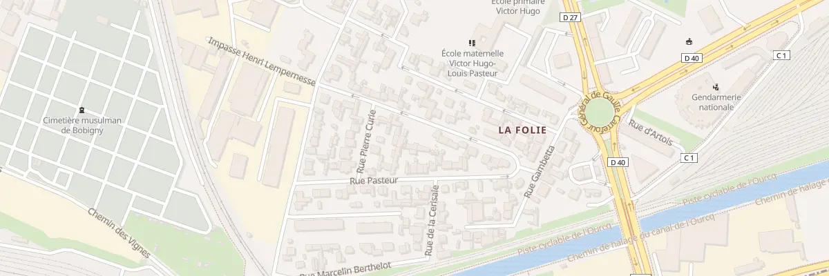 Plan du 18 Rue Pasteur à Bobigny