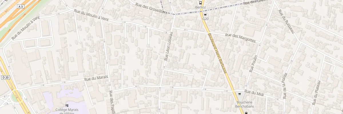 Plan du 20 Rue Leon Loiseau à Montreuil