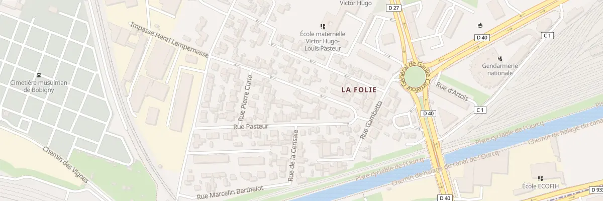 Plan du 22 Rue Pasteur à Bobigny