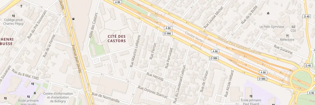 Plan du 11 Rue Perron à Bobigny
