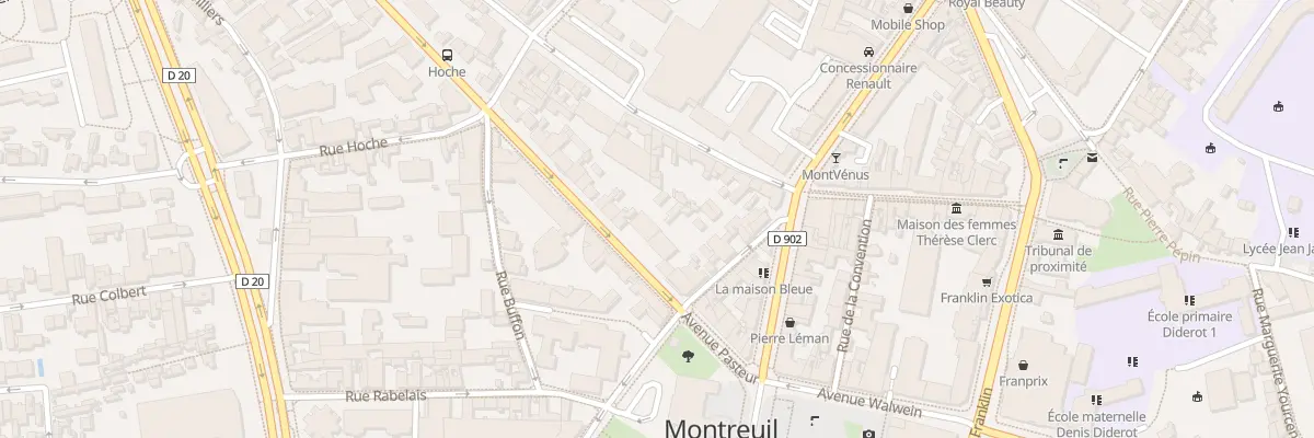 Plan du 16 Av Pasteur à Montreuil