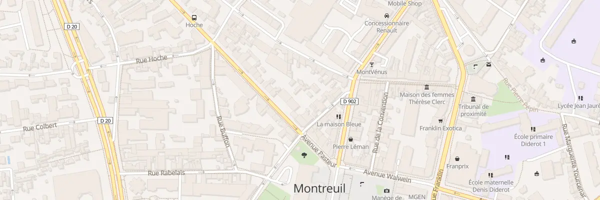 Plan du 14 Av Pasteur à Montreuil
