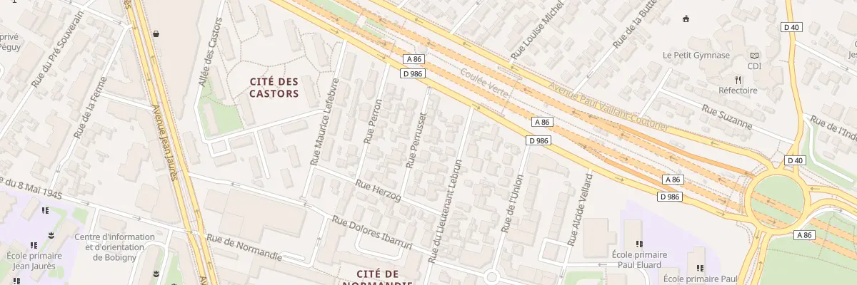 Plan du 11 Rue Perrusset à Bobigny