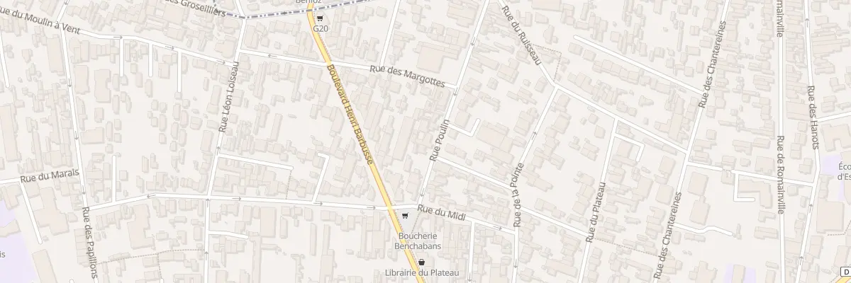 Plan du 9 Rue Poulin à Montreuil