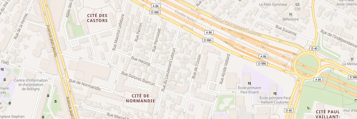Plan du 70 Rue du Lieutenant Lebrun à Bobigny