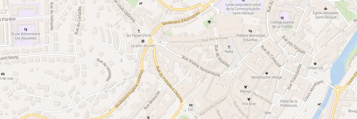 Plan du 33 Rue Arsène Vermenouze à Aurillac
