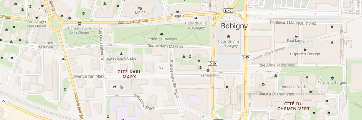 Plan du 11 Rue Miriam Makeba à Bobigny