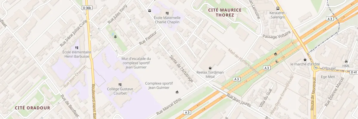 Plan du 100 Rue Jean Jaurès à Romainville