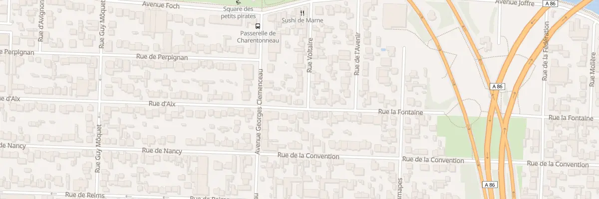 Plan du 1 Rue Voltaire à Maisons-Alfort