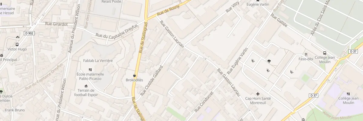 Plan du 30 Rue Gaston Lauriau à Montreuil