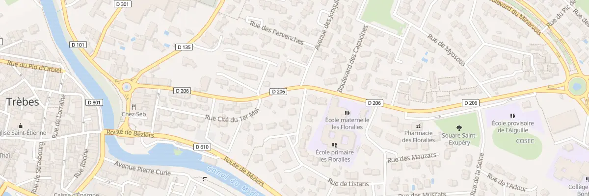 Plan du 14 Rte Minervoise à Trèbes