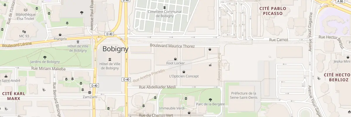 Plan du 2 Rue Aretha Franklin à Bobigny