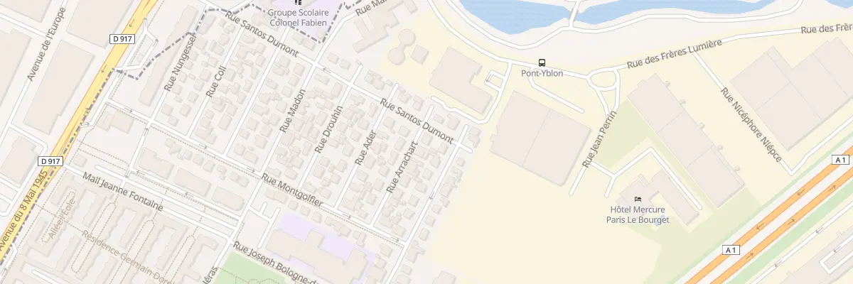 Plan du 28 Rue Santos Dumont au Blanc-Mesnil
