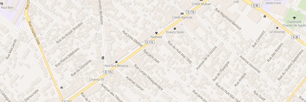 Plan du 1 Rue Jane Joye à Drancy